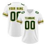 Custom White Green Retro Personalized Sleeve Line Football Jersey | BuyFootballJersey