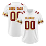 Custom White Red Retro Personalized Sleeve Line Football Jersey | BuyFootballJersey