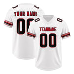 Custom White Red Retro Personalized Sleeve Line Football Jersey | BuyFootballJersey