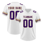 Custom White Purple Retro Personalized Sleeve Line Football Jersey | BuyFootballJersey