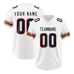 Custom White Navy Retro Personalized Sleeve Line Football Jersey | BuyFootballJersey