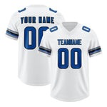 Custom White Royal Retro Personalized Sleeve Line Football Jersey | BuyFootballJersey