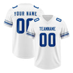 Custom White Royal Retro Personalized Sleeve Line Football Jersey | BuyFootballJersey