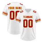 Custom White Red Retro Personalized Sleeve Line Football Jersey | BuyFootballJersey