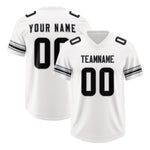 Custom White Black Retro Personalized Sleeve Line Football Jersey | BuyFootballJersey