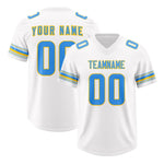 Custom White Powder Blue Retro Personalized Sleeve Line Football Jersey | BuyFootballJersey
