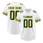 Custom White Green Retro Personalized Sleeve Line Football Jersey | BuyFootballJersey