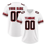 Custom White Red Retro Personalized Sleeve Line Football Jersey | BuyFootballJersey