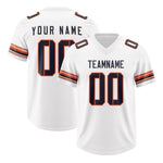 Custom White Navy Retro Personalized Sleeve Line Football Jersey | BuyFootballJersey