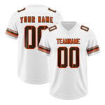Custom White Brown Retro Personalized Sleeve Line Football Jersey | BuyFootballJersey