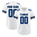 Custom White Royal Retro Personalized Sleeve Line Football Jersey | BuyFootballJersey