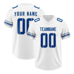 Custom White Royal Retro Personalized Sleeve Line Football Jersey | BuyFootballJersey