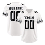 Custom White Black Retro Personalized Sleeve Line Football Jersey | BuyFootballJersey
