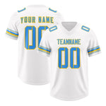 Custom White Powder Blue Retro Personalized Sleeve Line Football Jersey | BuyFootballJersey