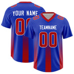 Custom Royal Red Vertical Width Stripe Gradient Fashion Personalized Team Football Jersey | BuyFootballJersey