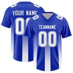 Custom Royal White Vertical Width Stripe Gradient Fashion Personalized Team Football Jersey | BuyFootballJersey