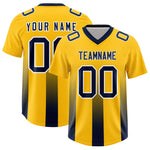 Custom Yellow Navy Vertical Width Stripe Gradient Fashion Personalized Team Football Jersey | BuyFootballJersey