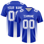 Custom Royal White Vertical Width Stripe Gradient Fashion Personalized Team Football Jersey | BuyFootballJersey