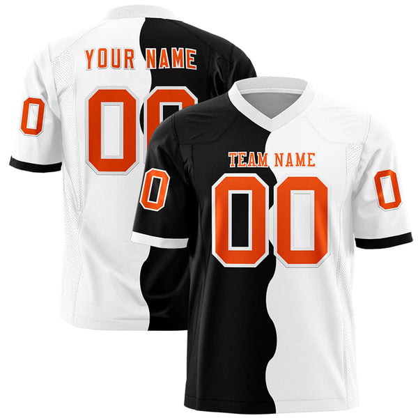 Custom White Black Split Fashion Mesh Football Jersey | BuyFootballJersey