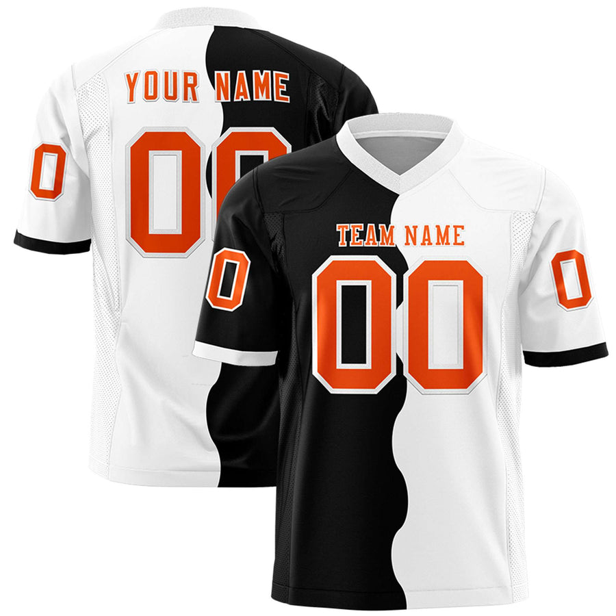Custom White Black Split Fashion Mesh Football Jersey | BuyFootballJersey