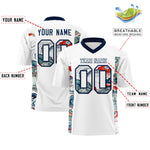Custom White Navy Ukiyo-e Auspicious Clouds Graffiti Pattern Football Jersey | BuyFootballJersey