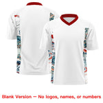 Custom White Red Ukiyo-e Auspicious Clouds Graffiti Pattern Football Jersey | BuyFootballJersey
