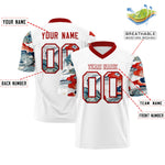 Custom White Red Sleeve Ukiyo-e Auspicious Clouds Graffiti Pattern Football Jersey | BuyFootballJersey