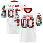 Custom White Red Sleeve Ukiyo-e Auspicious Clouds Graffiti Pattern Football Jersey | BuyFootballJersey