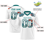 Custom Teal White Ukiyo-e Auspicious Clouds Graffiti Pattern Football Jersey | BuyFootballJersey