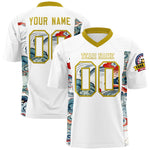 Custom White Old Gold Ukiyo-e Auspicious Clouds Graffiti Pattern Football Jersey | BuyFootballJersey