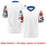 Custom White Royal Sleeve Ukiyo-e Auspicious Clouds Graffiti Pattern Football Jersey | BuyFootballJersey