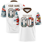 Custom White Light Brown Sleeve Ukiyo-e Auspicious Clouds Graffiti Pattern Football Jersey | BuyFootballJersey