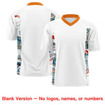 Custom White Orange Ukiyo-e Auspicious Clouds Graffiti Pattern Football Jersey | BuyFootballJersey