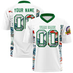 Custom White Kelly Green Ukiyo-e Auspicious Clouds Graffiti Pattern Football Jersey | BuyFootballJersey