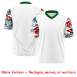 Custom White Kelly Green Sleeve Ukiyo-e Auspicious Clouds Graffiti Pattern Football Jersey | BuyFootballJersey