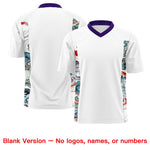 Custom White Purple Ukiyo-e Auspicious Clouds Graffiti Pattern Football Jersey | BuyFootballJersey
