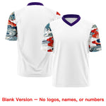 Custom White Purple Sleeve Ukiyo-e Auspicious Clouds Graffiti Pattern Football Jersey | BuyFootballJersey