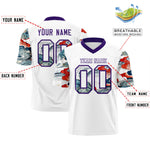 Custom White Purple Sleeve Ukiyo-e Auspicious Clouds Graffiti Pattern Football Jersey | BuyFootballJersey