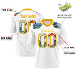 Custom Yellow White Ukiyo-e Auspicious Clouds Graffiti Pattern Football Jersey | BuyFootballJersey