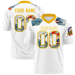 Custom Yellow White Ukiyo-e Auspicious Clouds Graffiti Pattern Football Jersey | BuyFootballJersey