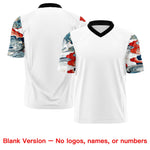Custom White Black Sleeve Ukiyo-e Auspicious Clouds Graffiti Pattern Football Jersey | BuyFootballJersey
