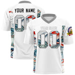 Custom White Gray Ukiyo-e Auspicious Clouds Graffiti Pattern Football Jersey | BuyFootballJersey