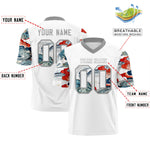 Custom White Gray Sleeve Ukiyo-e Auspicious Clouds Graffiti Pattern Football Jersey | BuyFootballJersey