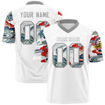 Custom White Gray Sleeve Ukiyo-e Auspicious Clouds Graffiti Pattern Football Jersey | BuyFootballJersey