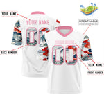 Custom White Light Pink Sleeve Ukiyo-e Auspicious Clouds Graffiti Pattern Football Jersey | BuyFootballJersey