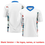 Custom White Light Blue Ukiyo-e Auspicious Clouds Graffiti Pattern Football Jersey | BuyFootballJersey