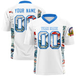 Custom White Light Blue Ukiyo-e Auspicious Clouds Graffiti Pattern Football Jersey | BuyFootballJersey