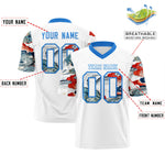 Custom White Light Blue Sleeve Ukiyo-e Auspicious Clouds Graffiti Pattern Football Jersey | BuyFootballJersey
