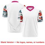 Custom White Rose Red Sleeve Ukiyo-e Auspicious Clouds Graffiti Pattern Football Jersey | BuyFootballJersey