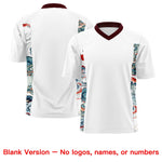 Custom White Burgundy Ukiyo-e Auspicious Clouds Graffiti Pattern Football Jersey | BuyFootballJersey